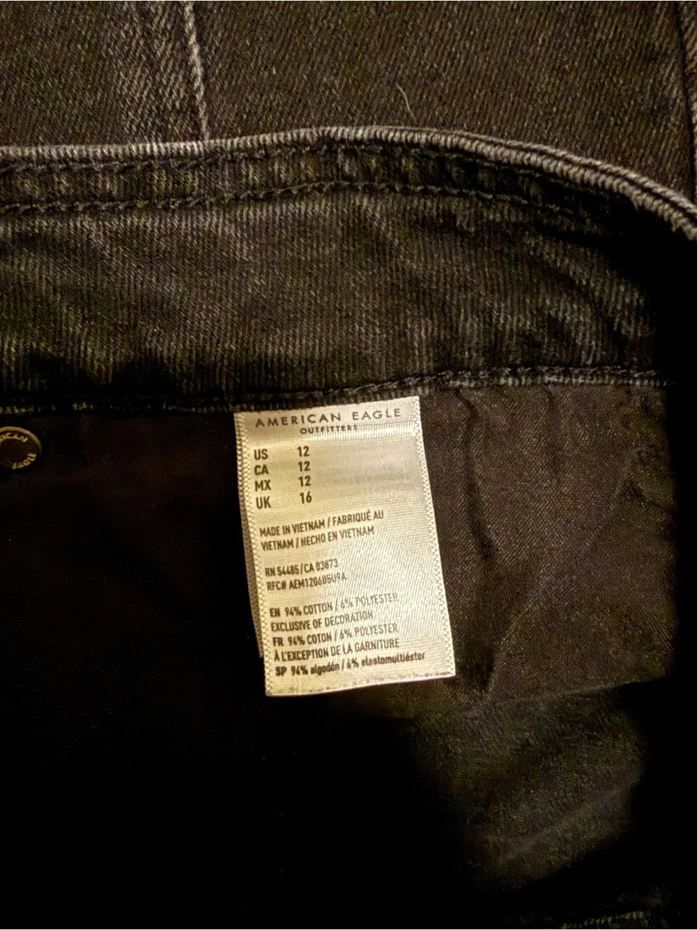 American Eagle Outfitters Black Button-Front A-Line Denim Skirt